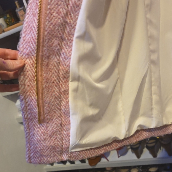 J. Crew Pink Herringbone Pea Coat - Picture 5 of 7